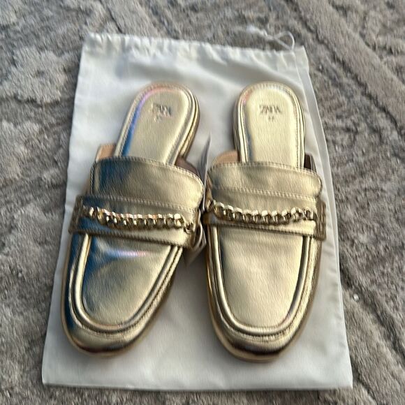 ZARA Kids | Gold | METALLIC VAMP MULES - Picture 7 of 8